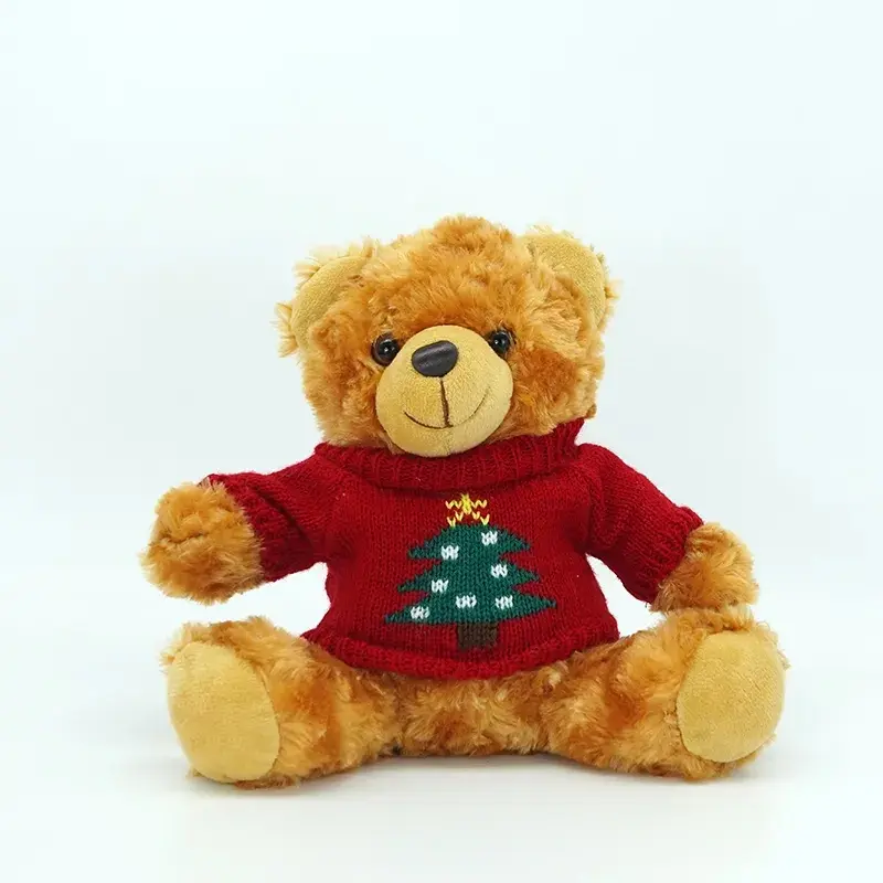 Custom logo 7inch plush bear with sublimation shirt teddy bear toys with T-shirt plush toy with logo T-shirt
