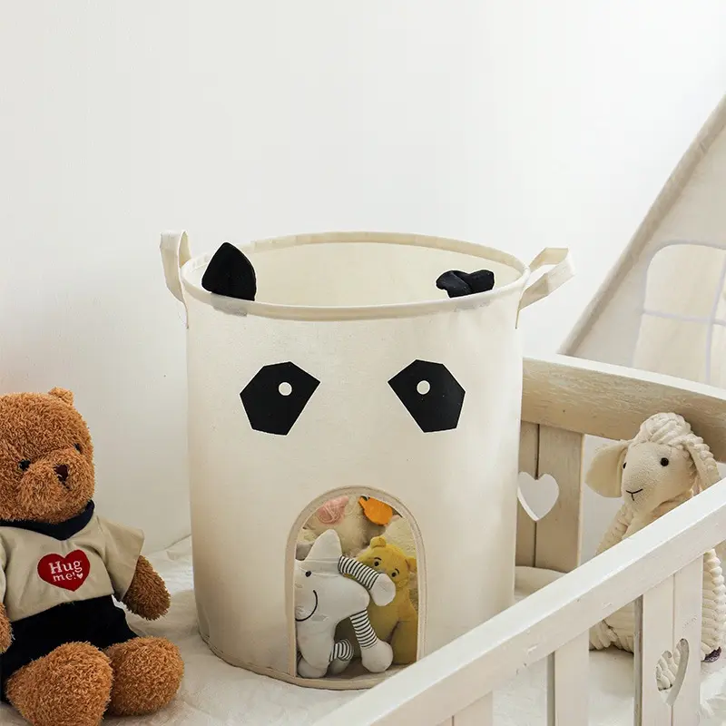 Cotton and linen storage basket