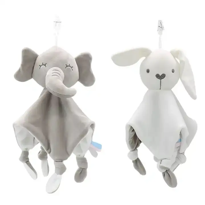 Super Soft Plush Soothing Sensory Elephant Security Baby Blanket Towel