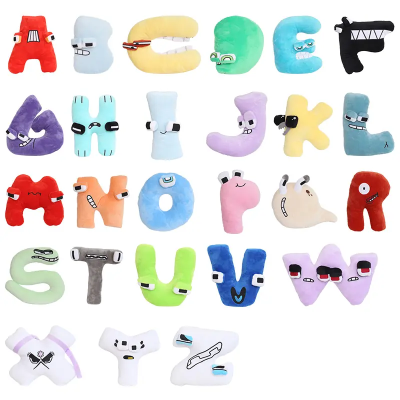 Alphabet plush throw pillows