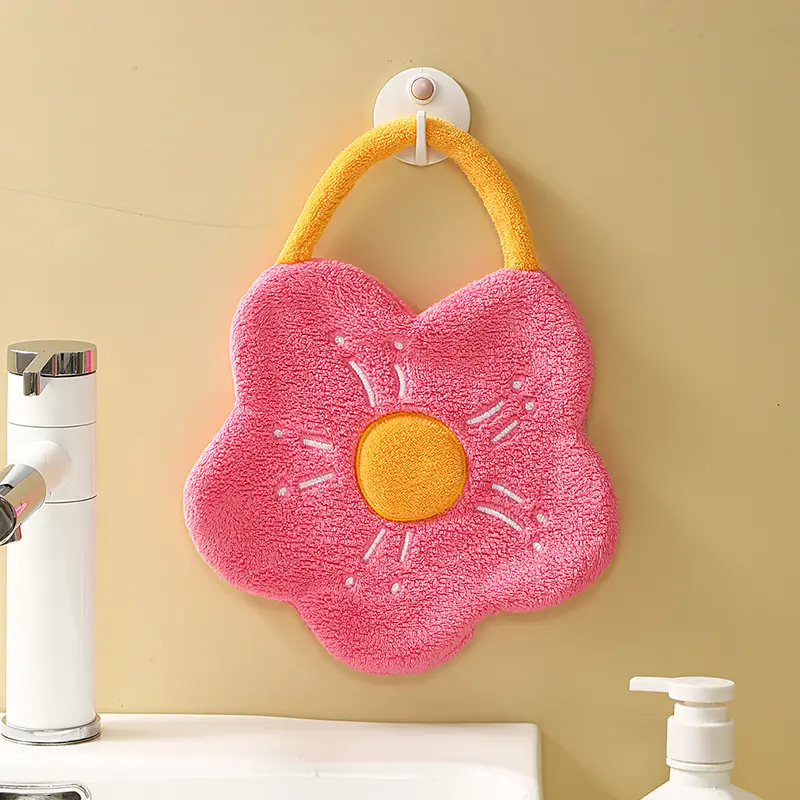 Flower design hand towels