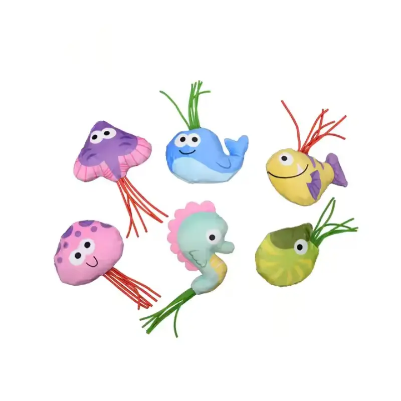 Sea animal stuffed cat toys