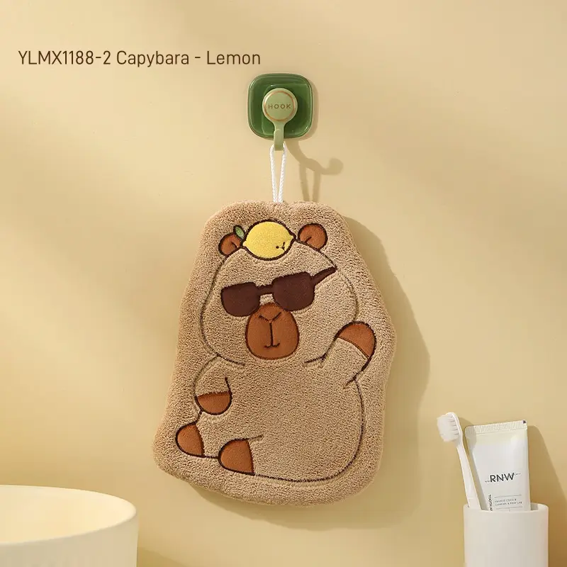 cute capybara hand towel