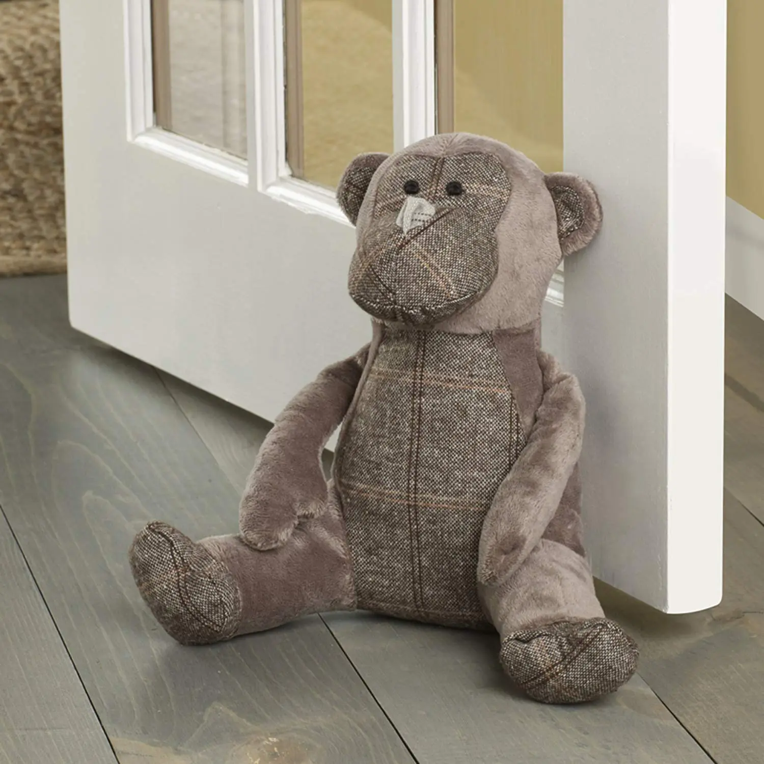 Monkey weighted internal fabric design and stuffed animal door stopper